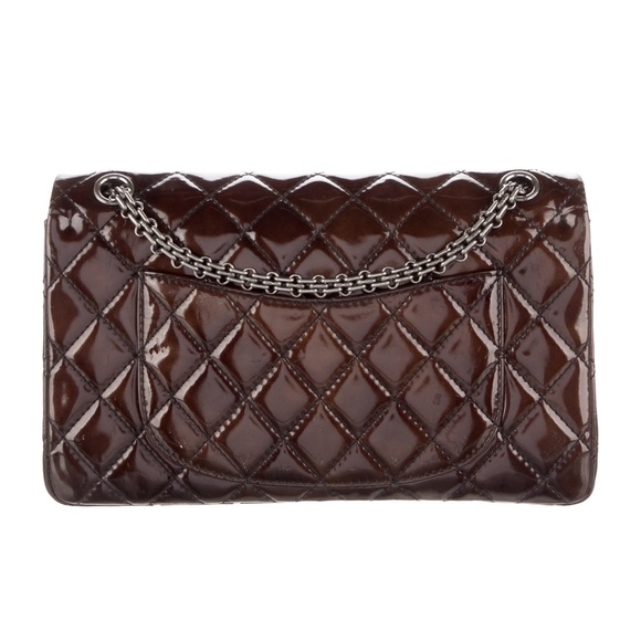 CHANEL Reissue Double Flap 226 Patent Brown Burgundy Handbag - Picture 6 of 16